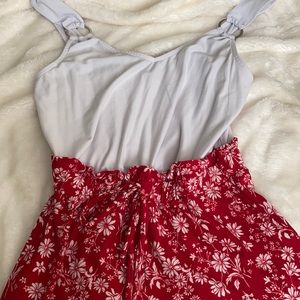 red and white romper